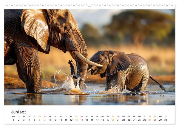 Produktbild: Elefanten - Riesen der Wildnis (Wandkalender 2026 DIN A2 quer), CALVENDO Monatskalender