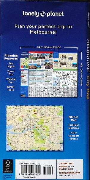 Produktbild: Lonely Planet Melbourne City Map