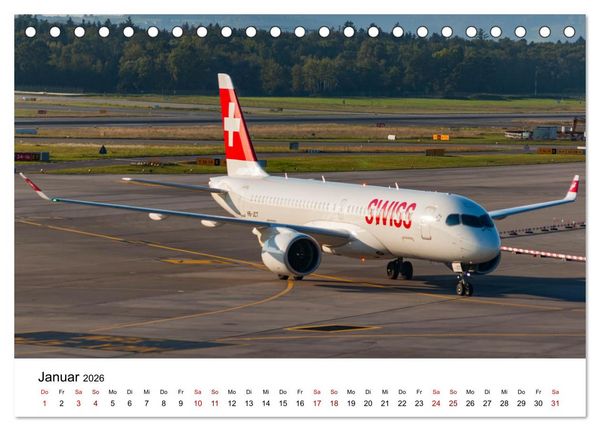 Produktbild: Flugzeuge von Airbus 2026 (Tischkalender 2026 DIN A5 quer), CALVENDO Monatskalender