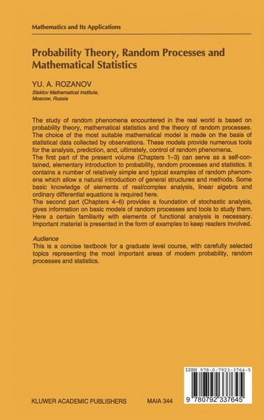 Produktbild: Probability Theory, Random Processes and Mathematical Statistics