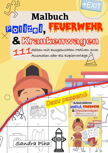 Produktbild: KitaFix Malbuch Polizei, Feuerwehr und Krankenwagen