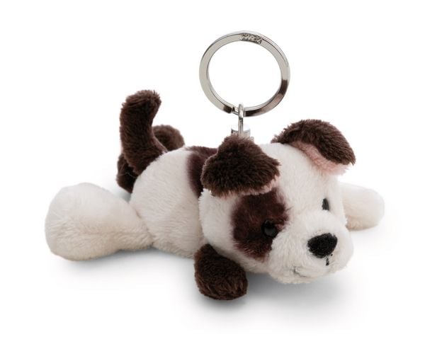 Produktbild: NICI - Schl&uuml;sselanh&auml;nger Hund wei&szlig; 10cm liegend