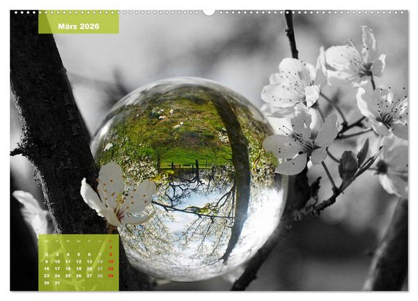 Produktbild: Die bunte Welt in der Kugel - neue Blickwinkel (Wandkalender 2026 DIN A2 quer), CALVENDO Monatskalender