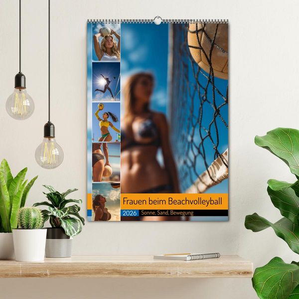 Produktbild: Frauen beim Beachvolleyball - Sonne, Sand, Bewegung (Wandkalender 2026 DIN A2 hoch), CALVENDO Monatskalender