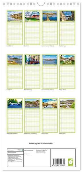 Produktbild: Familienplaner 2027 - G&ouml;teborg und Sch&auml;reninseln mit 5 Spalten (Wandkalender, 21 x 45 cm) CALVENDO