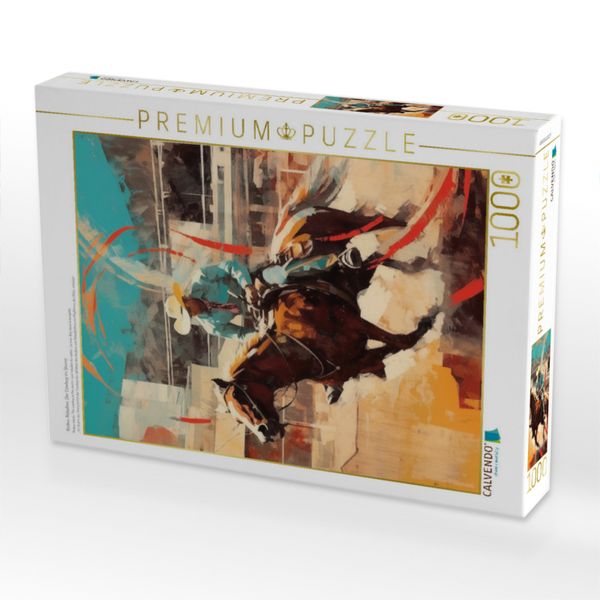 Produktbild: CALVENDO Puzzle Rodeo-Rebellen: Der Cowboy im Sturm | 1000 Teile Lege-Gr&ouml;&szlig;e 64x48cm Foto-Puzzle f&uuml;r gl&uuml;ckliche Stunden