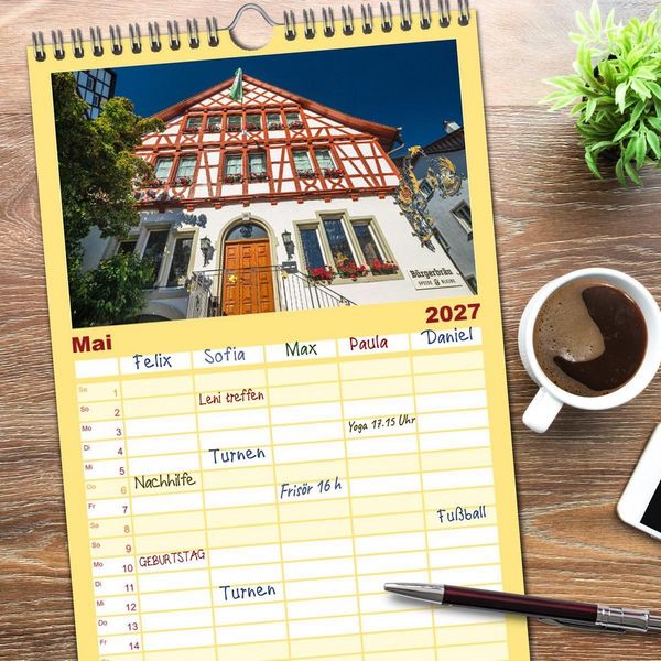 Produktbild: Familienplaner 2027 - &Uuml;berlingen am sch&ouml;nen Bodensee mit 5 Spalten (Wandkalender, 21 x 45 cm) CALVENDO