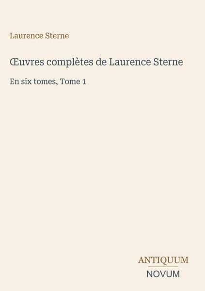 Produktbild: &iquest;uvres compl&egrave;tes de Laurence Sterne