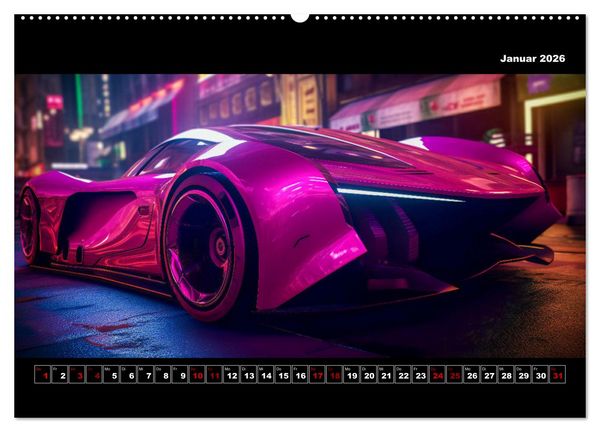 Produktbild: Surreale Cyber Cars (Wandkalender 2026 DIN A2 quer), CALVENDO Monatskalender