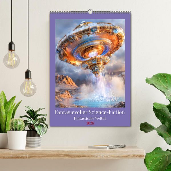Produktbild: Fantasievoller Science-Fiction - Fantastische Welten (Wandkalender 2026 DIN A2 hoch), CALVENDO Monatskalender