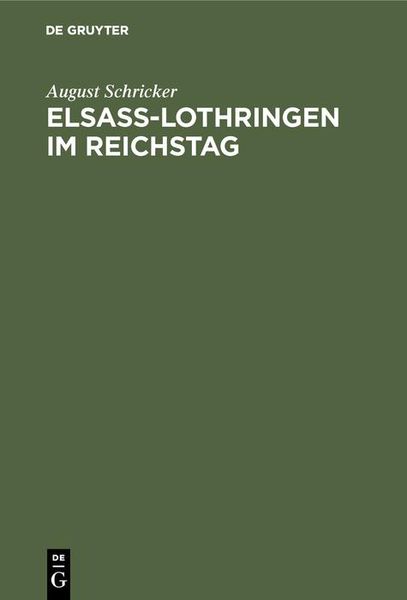 Produktbild: Elsass-Lothringen im Reichstag