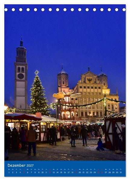 Produktbild: Spaziergang durch Augsburg (Tischkalender 2027 DIN A5 hoch), CALVENDO Monatskalender