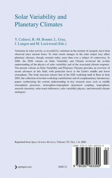 Produktbild: Solar Variability and Planetary Climates