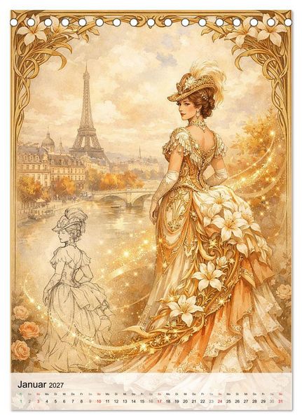 Produktbild: Belle &Eacute;poque Weltreise (Tischkalender 2027 DIN A5 hoch), CALVENDO Monatskalender