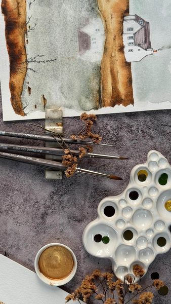 Produktbild: da Vinci Aquarellpinsel 3er Set: Secret Places Watercolor, Frau Bommel