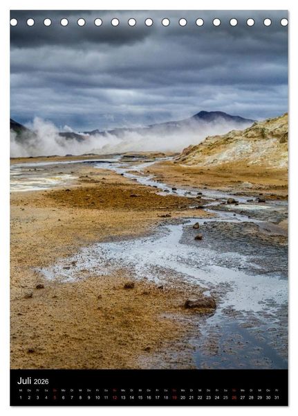 Produktbild: Island - Landschaften vom Wasser gepr&auml;gt (Tischkalender 2026 DIN A5 hoch), CALVENDO Monatskalender