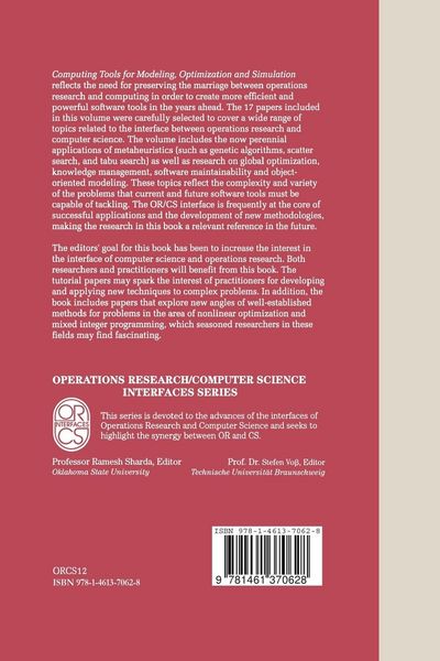 Produktbild: Computing Tools for Modeling, Optimization and Simulation