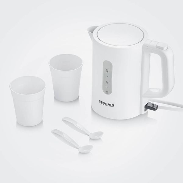 Produktbild: Severin WK 3462 Wasserkocher schnurlos, &Uuml;berhitzungsschutz, BPA-frei Wei&szlig; Fassungsverm&ouml;gen: 0.5 l