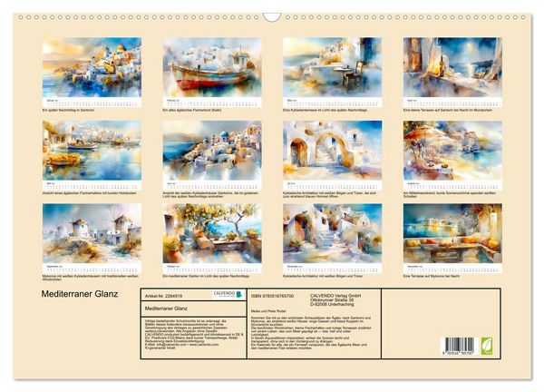 Produktbild: Mediterraner Glanz (Wandkalender 2027 DIN A2 quer), CALVENDO Monatskalender