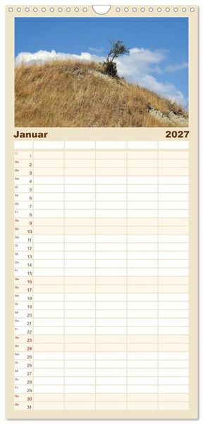Produktbild: Familienplaner 2027 - Crete Senesi - Highlights einer einzigartigen Region mit 5 Spalten (Wandkalender, 21 x 45 cm) CALVENDO