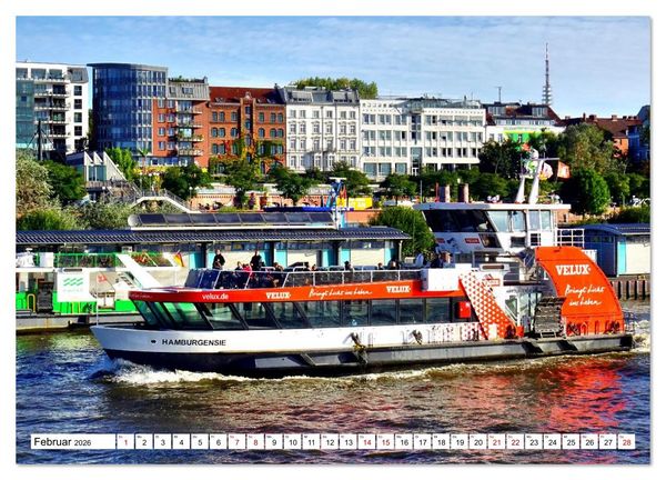 Produktbild: elbabw&auml;rts - Von Hamburg nach Cuxhaven (Wandkalender 2026 DIN A2 quer), CALVENDO Monatskalender