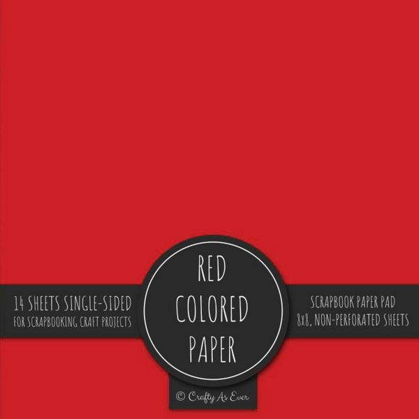 Produktbild: Red Scrapbook Paper Pad 8x8 Decorative Scrapbooking Kit Collection for Cardmaking Gifts, DIY Crafts, Creative Projects, Solid Color Designer Paper