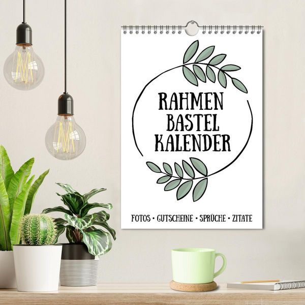 Produktbild: Rahmen Bastel-Kalender - DIY Fotos-Spr&uuml;che-Zitate (Wandkalender 2026 DIN A4 hoch), CALVENDO Monatskalender