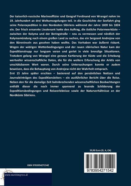 Produktbild: Reise des kaiserlich-russischen Flotten-Lieutenants Ferdinand von Wrangel l&auml;ngs