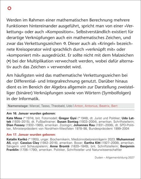 Produktbild: Duden Allgemeinbildung Tagesabrei&szlig;kalender 2027 - Wissen und Quizzen