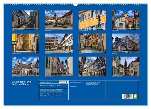 Produktbild: Meisenheim - Die Perle im Glantal (Wandkalender 2026 DIN A2 quer), CALVENDO Monatskalender