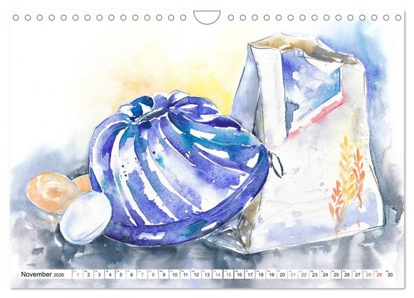 Produktbild: Stillleben Aquarelle (Wandkalender 2026 DIN A4 quer), CALVENDO Monatskalender