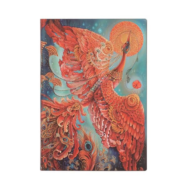 Produktbild: Softcover Notizbuch Feuervogel, Midi, Unliniert