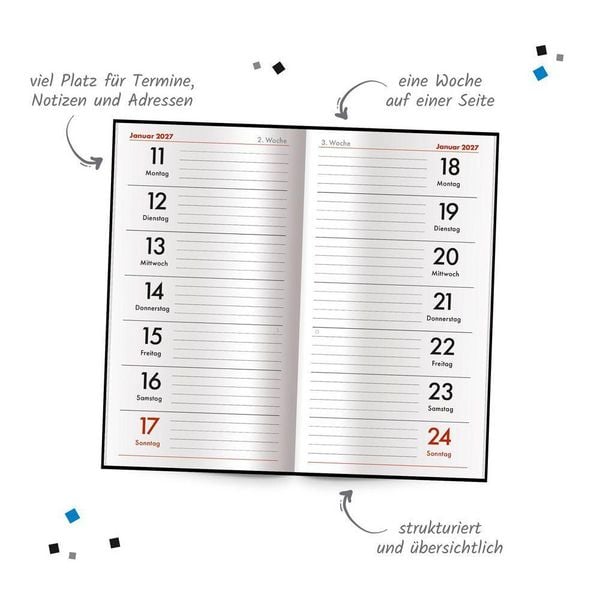 Produktbild: TR&Ouml;TSCH - Taschenterminer schwarz 2027
