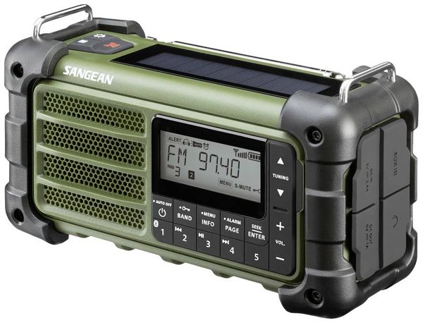 Produktbild: Sangean MMR-99 FM Green Outdoorradio UKW, MW Notfallradio, Bluetooth&reg; Solarpanel, spritzwassergesch&uuml;tzt, staubdicht Gr&uuml;n