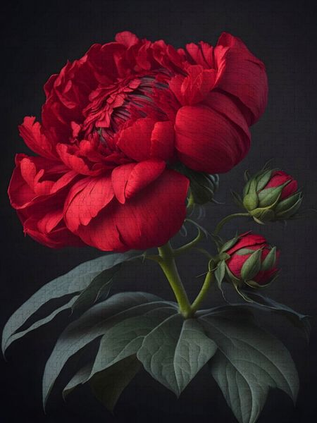 Produktbild: CALVENDO Puzzle Rote Phantasieblume | 1000 Teile Lege-Gr&ouml;&szlig;e 64x48cm Foto-Puzzle f&uuml;r gl&uuml;ckliche Stunden