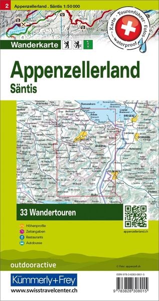 Produktbild: Hallwag Touren-Wanderkarte 2 Appenzellerland