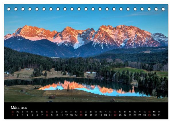 Produktbild: Licht &uuml;ber oberbayrischen Bergen und Seen (Tischkalender 2026 DIN A5 quer), CALVENDO Monatskalender