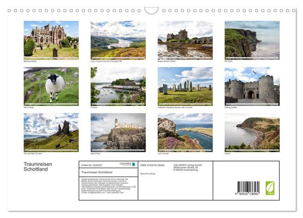 Produktbild: Traumreisen Schottland (Wandkalender 2026 DIN A3 quer), CALVENDO Monatskalender