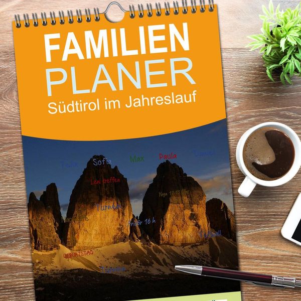 Produktbild: Familienplaner 2026 - S&uuml;dtirol im Jahreslauf mit 5 Spalten (Wandkalender, 21 x 45 cm) CALVENDO
