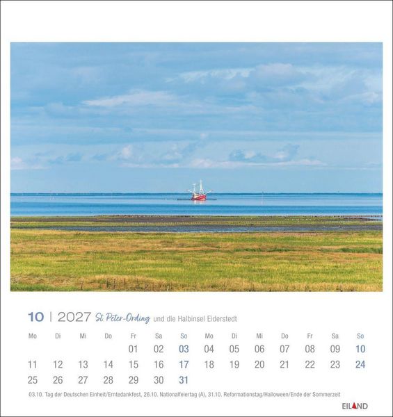 Produktbild: St. Peter-Ording und die Halbinsel Eiderstedt Postkartenkalender 2027 - und die Halbinsel Eiderstedt