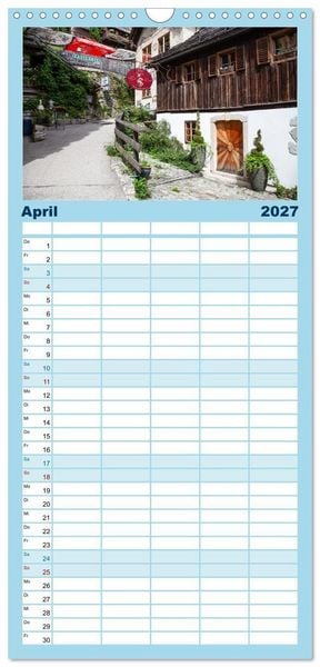 Produktbild: Familienplaner 2027 - Hallstatt und der Hallst&auml;tter See mit 5 Spalten (Wandkalender, 21 x 45 cm) CALVENDO