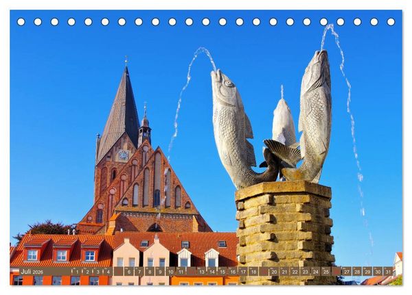 Produktbild: Vinetastadt Barth - Spaziergang durch die historische Stadt (Tischkalender 2026 DIN A5 quer), CALVENDO Monatskalender