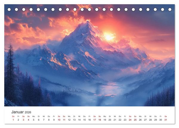 Produktbild: KI-Landschaften - Malerisch durch das Jahr (Tischkalender 2026 DIN A5 quer), CALVENDO Monatskalender