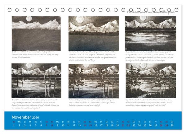 Produktbild: Mal einfach mit ! 12 ausf&uuml;hrliche Schritt f&uuml;r Schritt Anleitungen (Tischkalender 2026 DIN A5 quer), CALVENDO Monatskalender