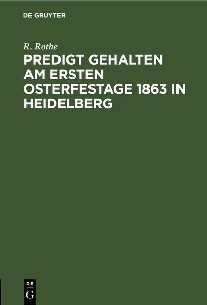 Produktbild: Predigt gehalten am ersten Osterfestage 1863 in Heidelberg