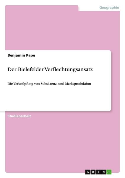 Produktbild: Der Bielefelder Verflechtungsansatz
