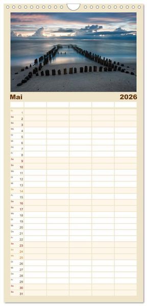 Produktbild: Familienplaner 2026 - Sylt-Abende - Fotografien von Beate Zoellner mit 5 Spalten (Wandkalender, 21 x 45 cm) CALVENDO