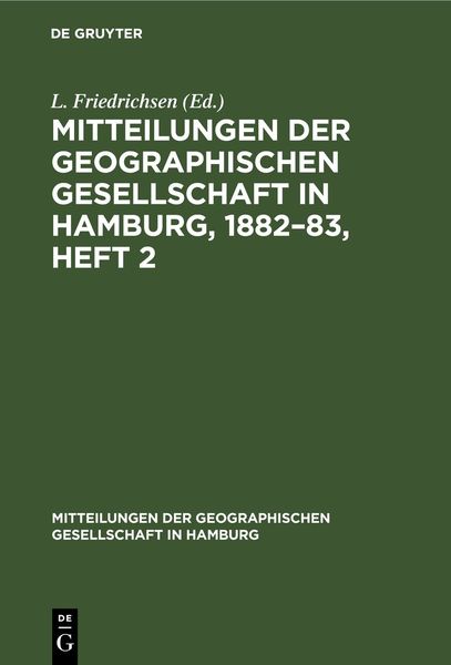 Produktbild: Mitteilungen der Geographischen Gesellschaft in Hamburg, 1882&ndash;83, Heft 2