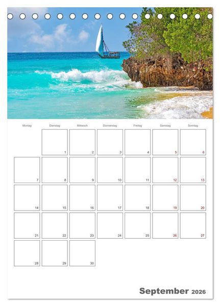 Produktbild: Sansibar - Traumreiseziel (Tischkalender 2026 DIN A5 hoch), CALVENDO Monatskalender