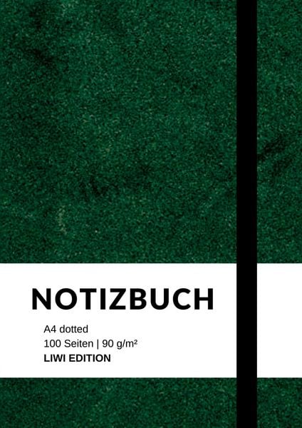 Notizbuch A4 dotted - 100 Seiten Soft Cover - grün, Taschenbuch von Notizbuch A4,Notebook A4 dotted,Bullet Journal A4, Liwi Literatur- Und